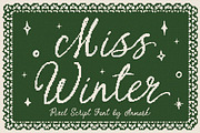 Miss Winter A Cozy Pixel Script Font, a Font by AnMark (Thumbnail 1 of 11)