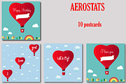 Set of hot air balloons, aerostats, a Seasonal Illustration by Orangepencil (Thumbnail 5 of 5)