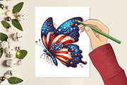 Memorial Day Butterfly Sublimation, an Illustration by RobertsArt (Thumbnail 2 of 7)
