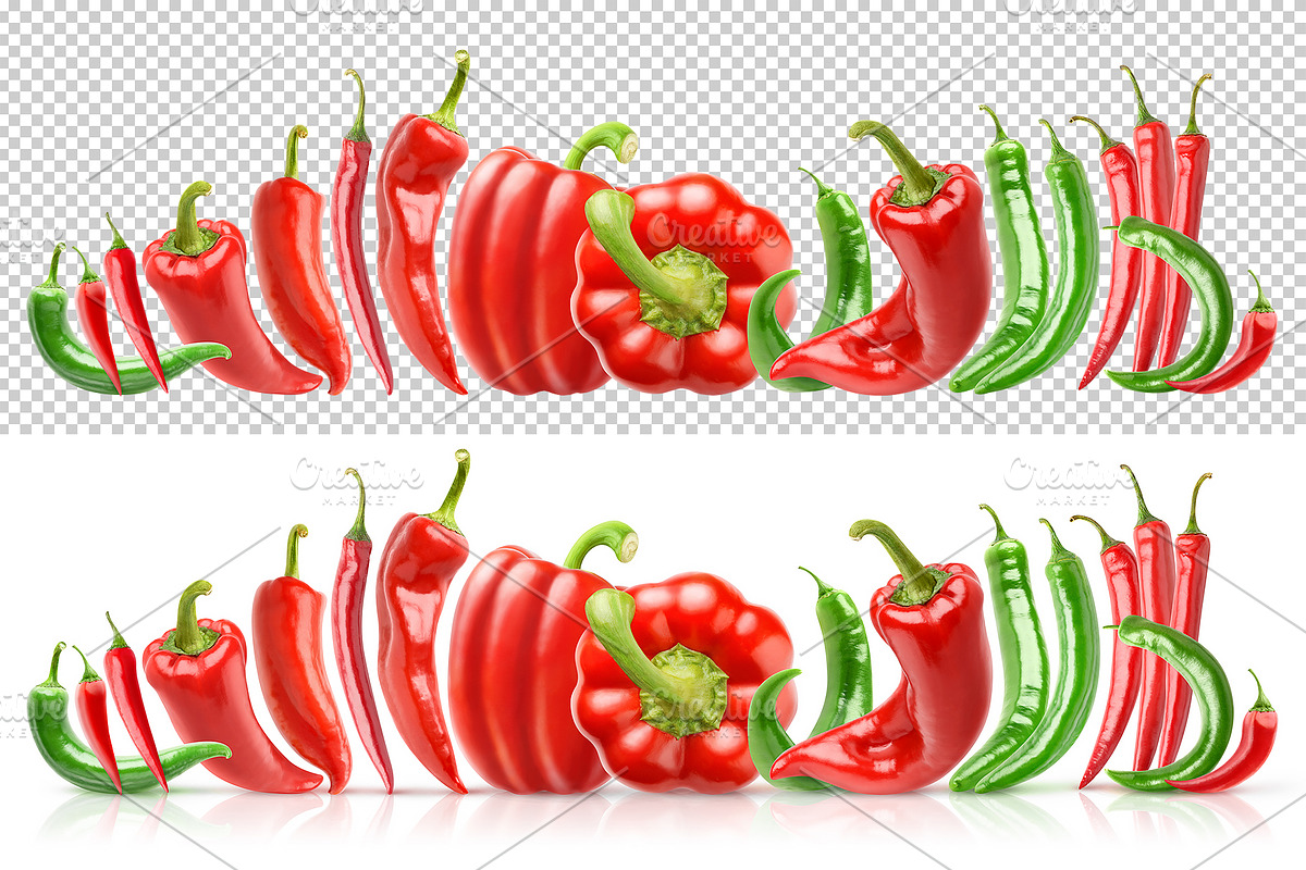 Peppers in a row, an Object Graphic by Fruits+Veggies (Photo 2 of 3)