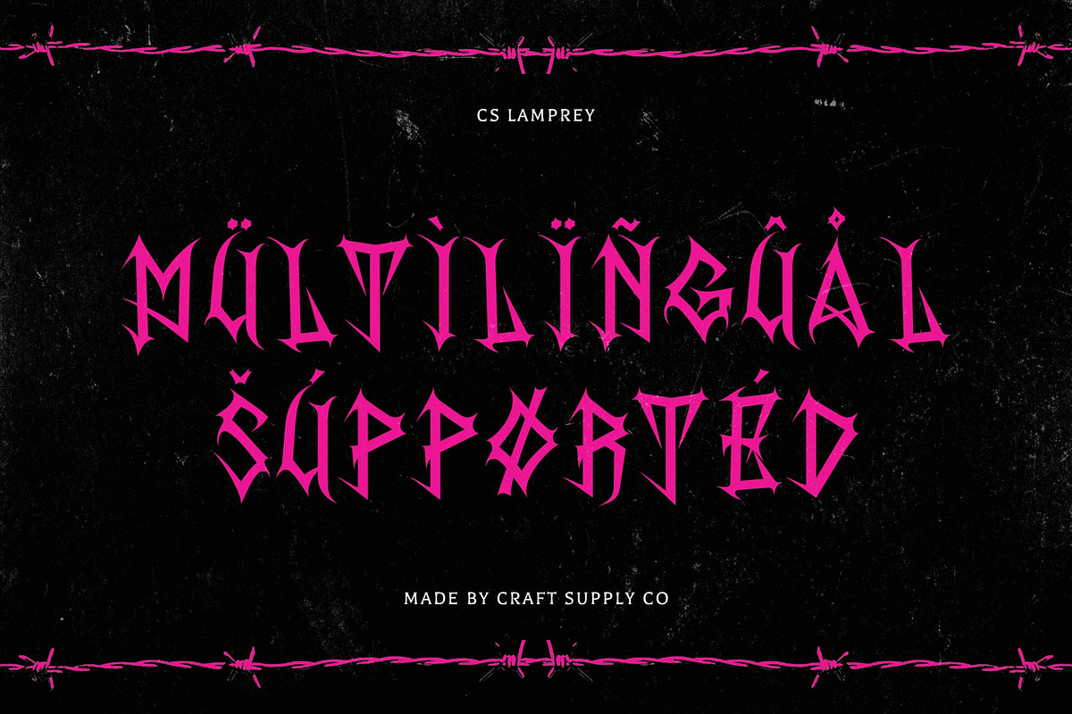 CS Lamprey – Black Metal Font, a Blackletter Font by Craft Supply Co. (Photo 6 of 8)