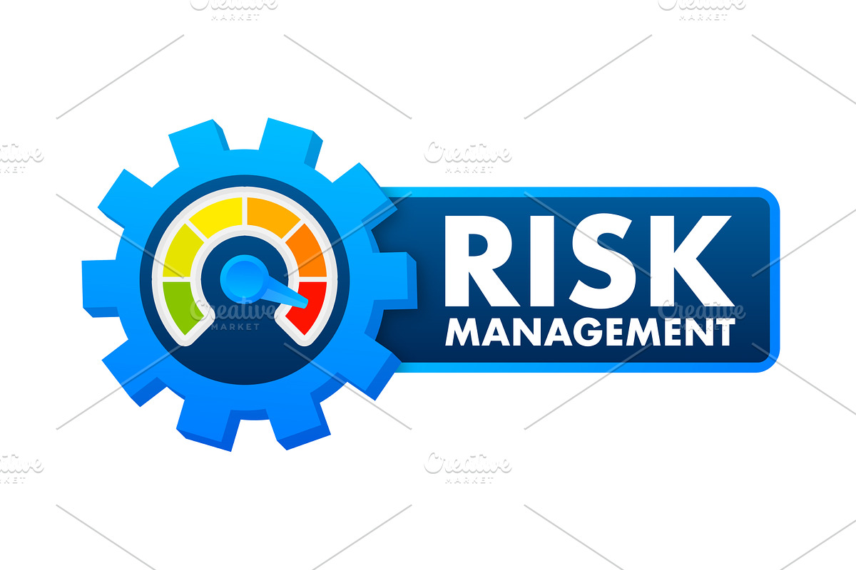Risks management icon, label. Vector, a Finance Illustration by DG-Market
