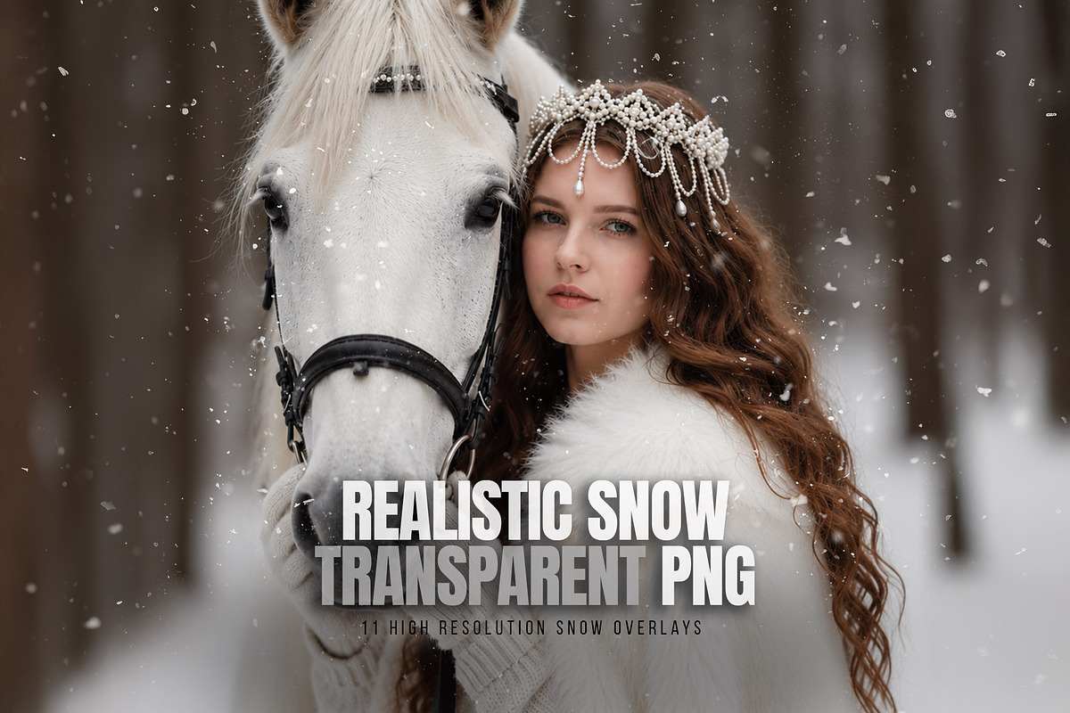 11 Transparent PNG Snow Overlays, a Layer Style Add-On by Walllow Creatives (Photo 1 of 5)