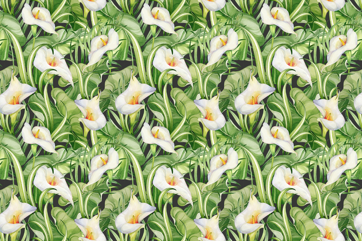 Calla Lily Seamless Pattern, a Pattern Graphic by PicByKate (Photo 7 of 13)