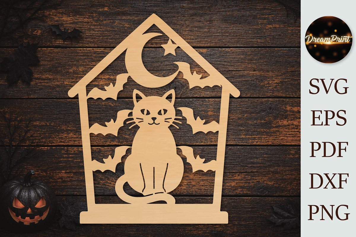 Halloween Black Cat SVG, a Seasonal Illustration by DreamPrint404 (Photo 2 of 3)