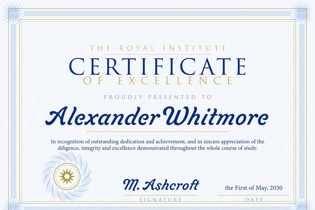 Navy and Gold Certificate Template, a Stationery Template by DesignerCandies (Photo 2 of 4)