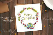 Merry Christmas Wreath Illustration, a Decorative Illustration by Shadowspark (Thumbnail 2 of 2)