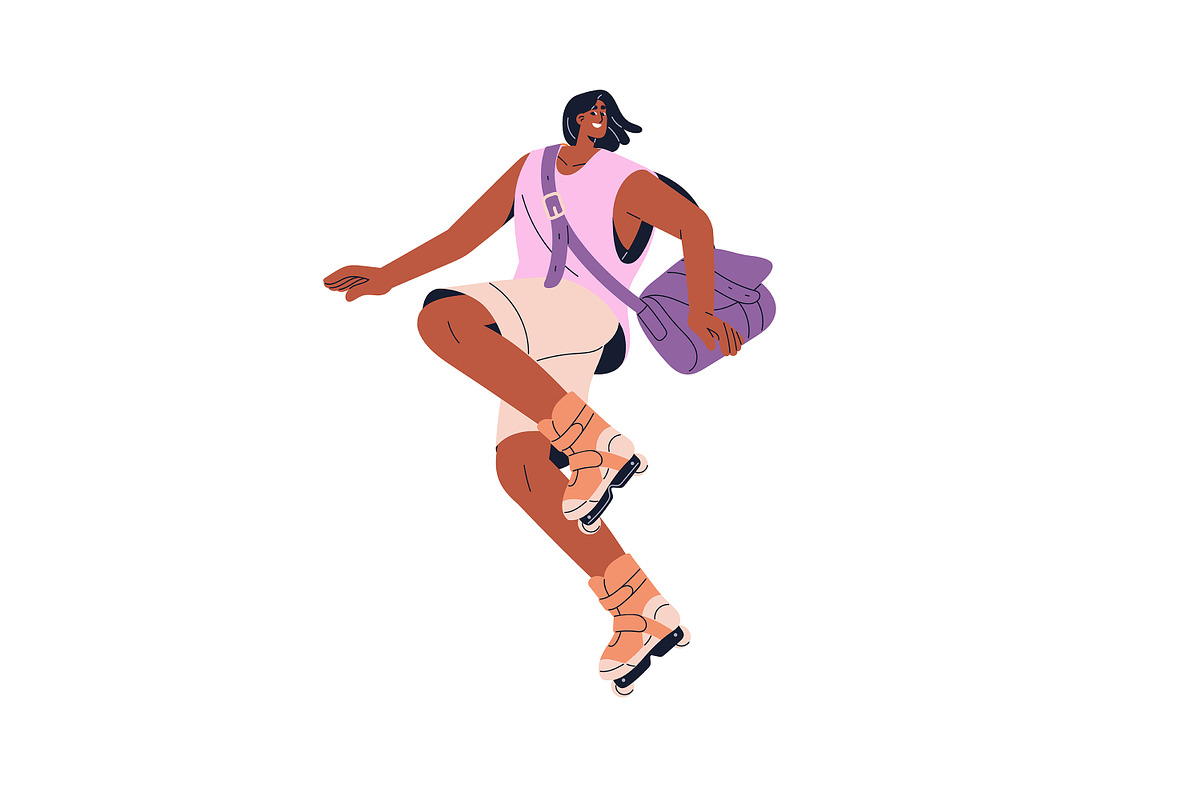 Happy people on roller skates set, a Person Illustration by PaperTrident (Photo 14 of 15)