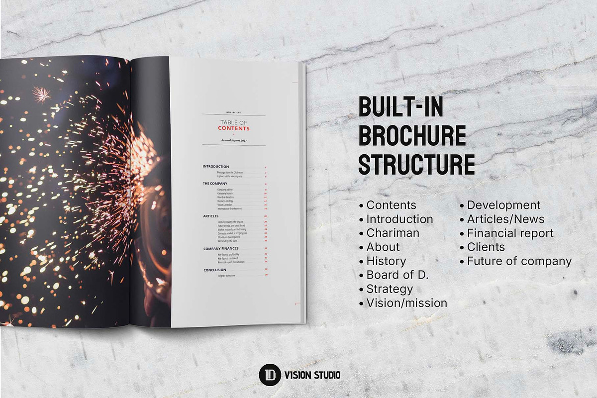 Annual Report InDesign Canva, a Brochure Template by ID Vision Studio (Photo 4 of 17)