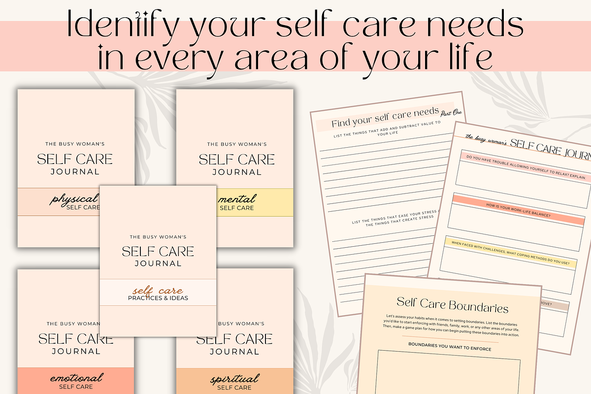 Self Care Journal Printable PDF, a Print Template by Ambitiously Alexa (Photo 2 of 8)