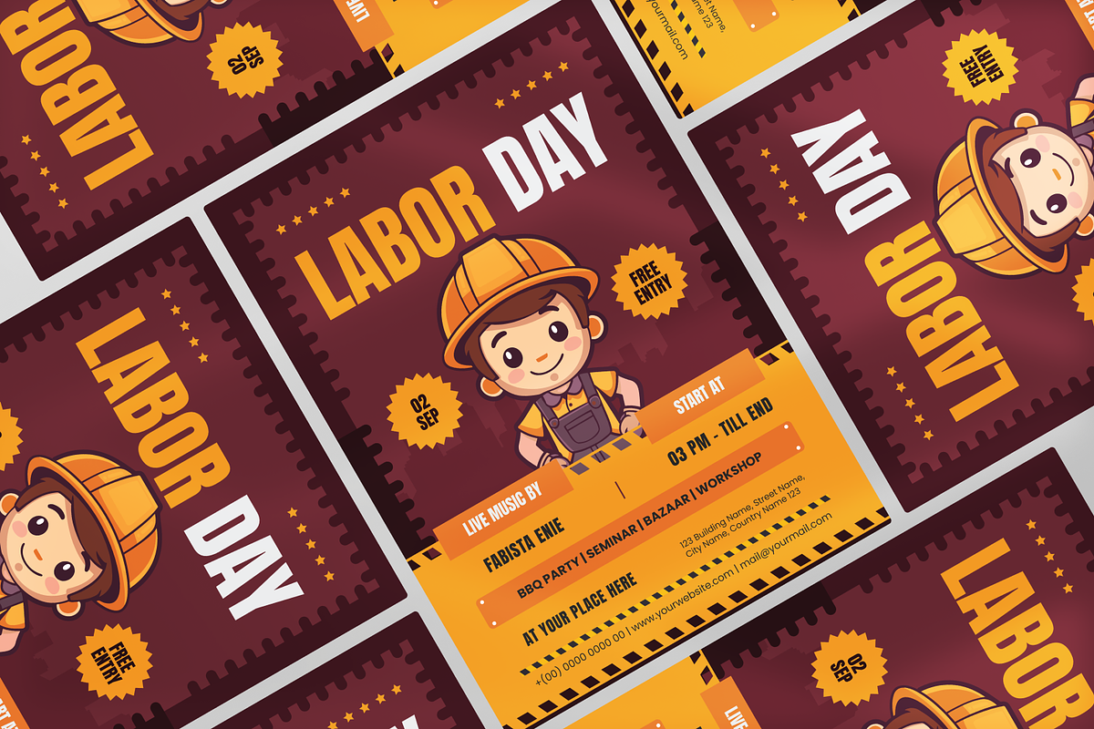 Labor Day Flyer, a Flyer Template by Annora Studio (Photo 3 of 5)