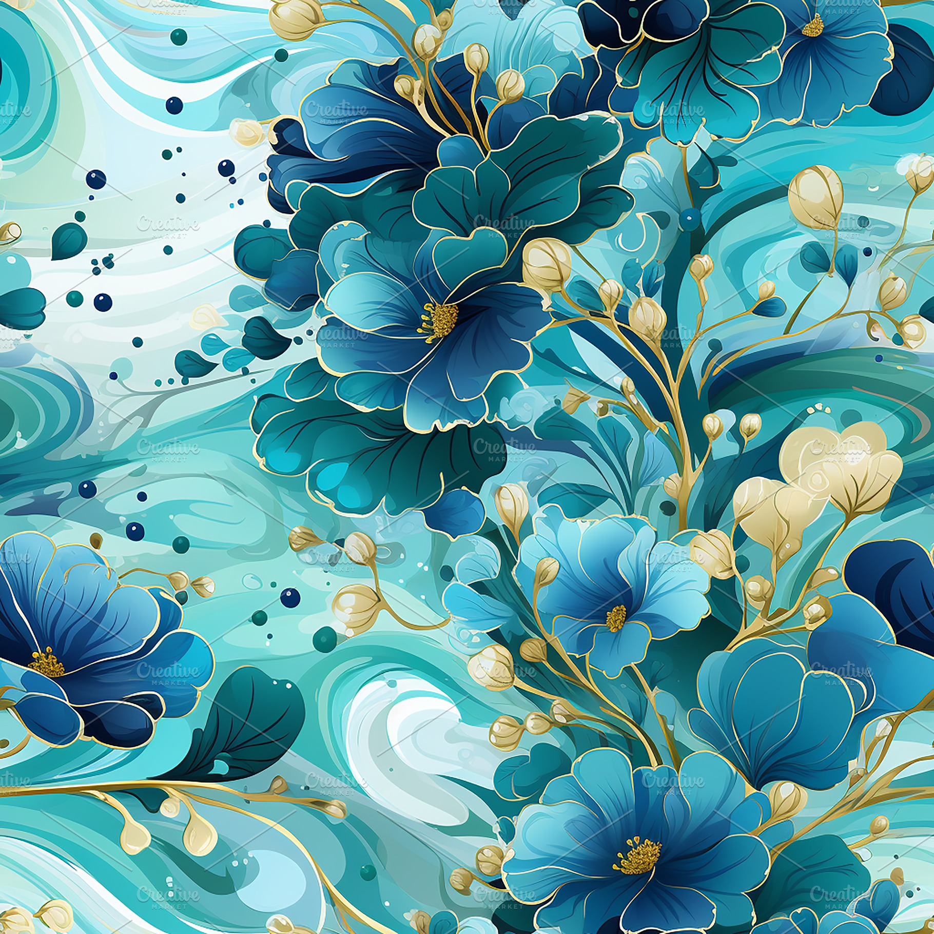 Seamless pattern blueberries, a Wallpaper Photo by Elena Vagengeim