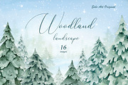 Woodland Landscape Spruce trees, an Illustration by Solo Art Original (Thumbnail 1 of 9)