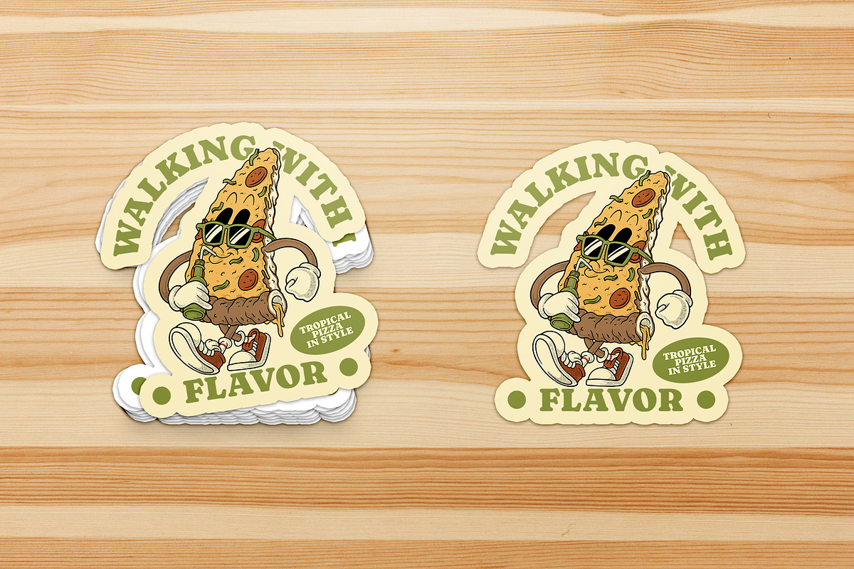 Pizza Walking and Sipping a Drink, a Branding & Logo Template by Judsart (Photo 3 of 3)