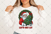 Retro Funny Santa with Tree, an Illustration by Craft Nest (Thumbnail 2 of 6)