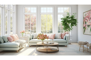 cheerful spring interior ai, a Nature Photo by pikepicture