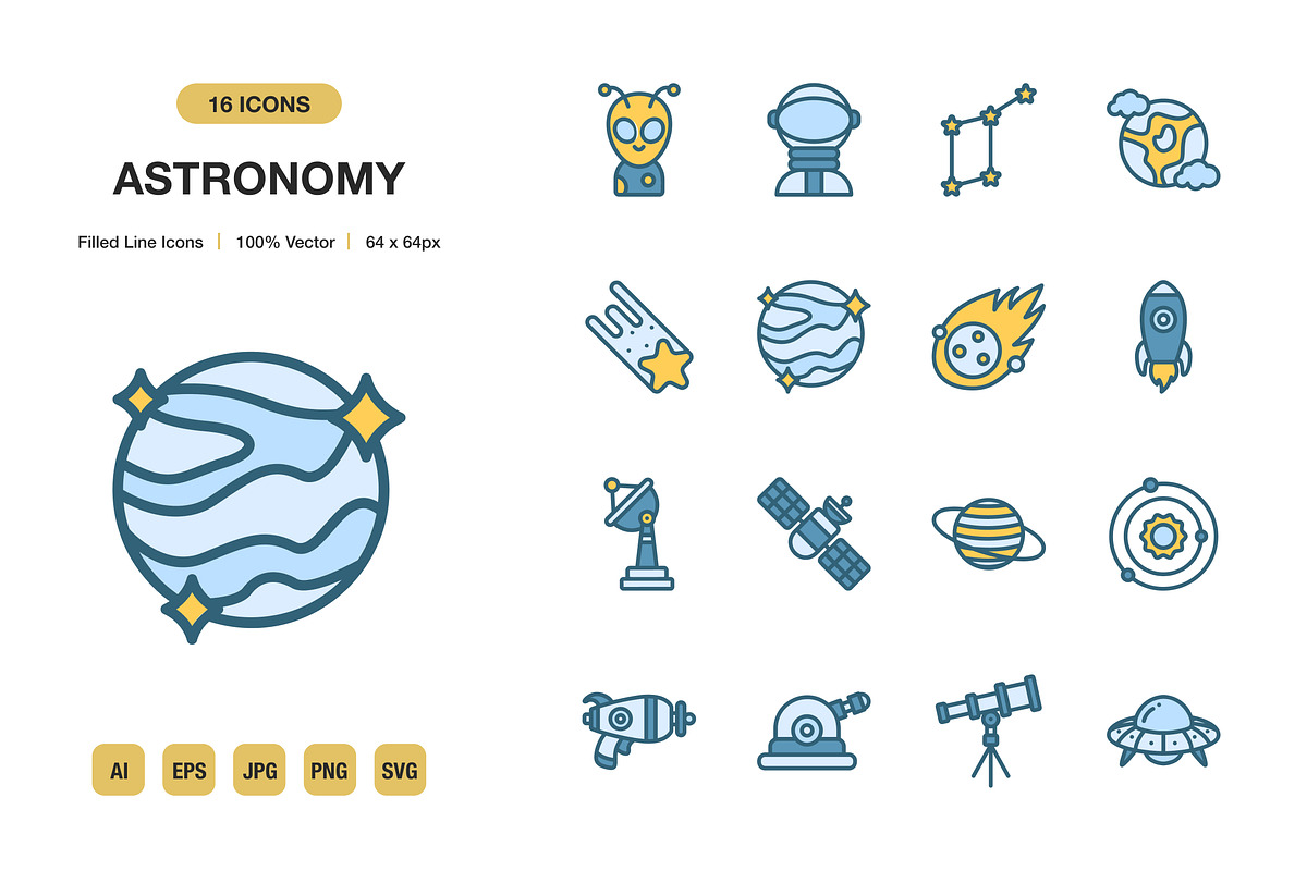 Astronomy Color Icons, an Icon by Spacepixel Creative