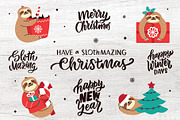 Sloth illustration. Christmas animal, an Animal Illustration by Lettering_Logo (Thumbnail 1 of 7)