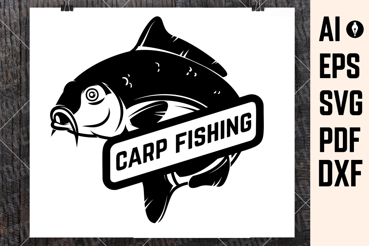 Carp Fishing Emblems. Carp Fish EPS., an Illustration by Vectorhight
