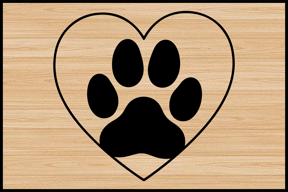 Heart Paw SVG Silhouette Clipart Set, an Animal Illustration by Gaye Art (Photo 2 of 4)