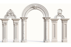 An ancient Roman arch made of white, an Architecture Photo by ZinetroN