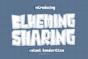 Blueming Sharing Cutout Handwritten, a Handwritten Font by gracetype_studio (Thumbnail 1 of 12)
