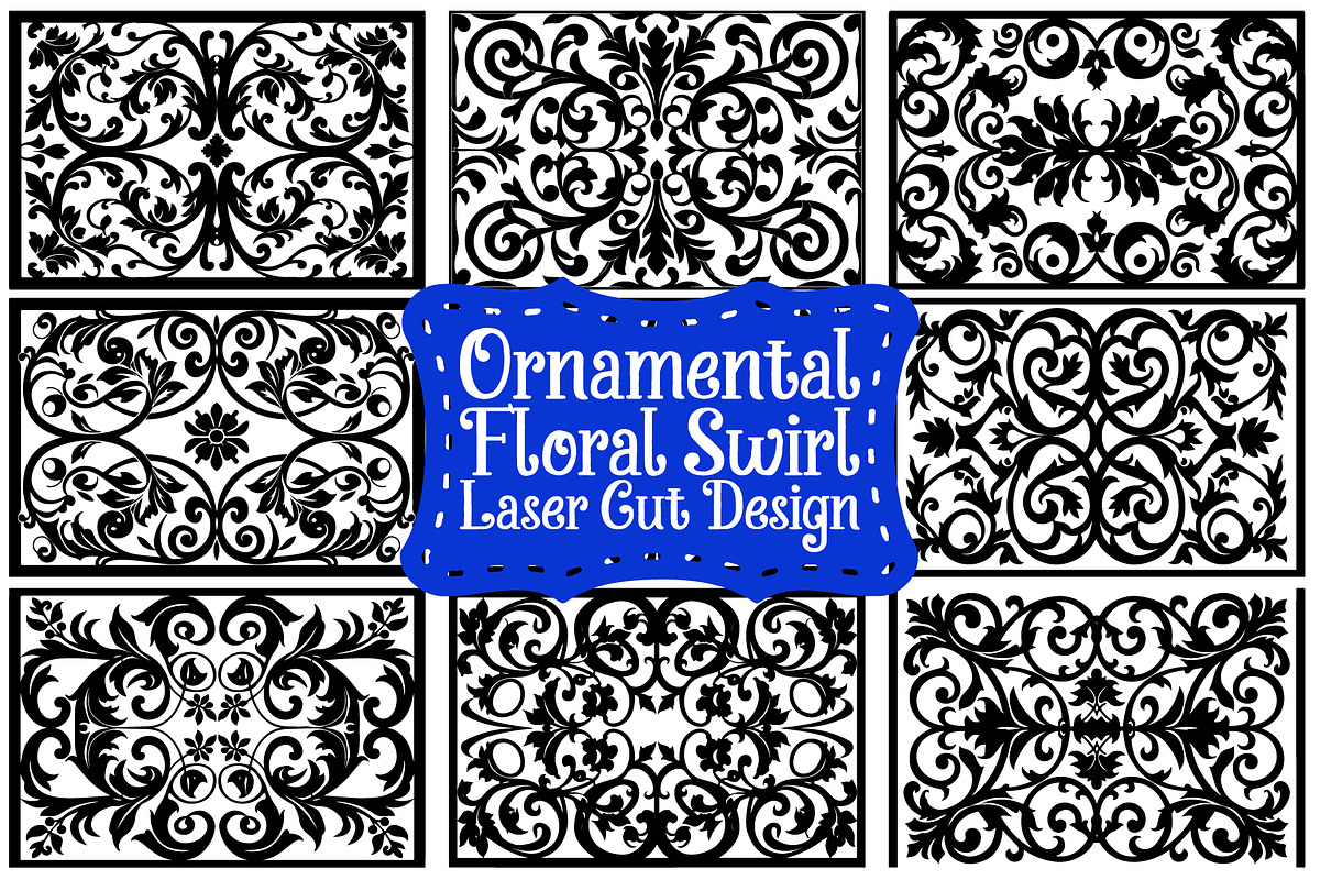 Ornamental Floral Swirl Laser Cut, an Illustration by Gfx_Store