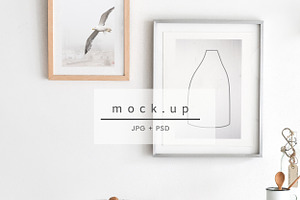 Wooden mockup, Mock ups, white frame