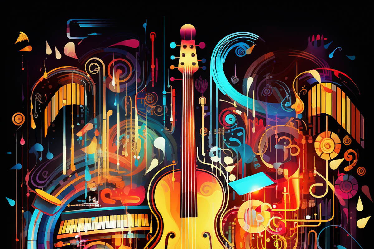 Digital Music Themed Background, a Background Graphic by Printable Treasure (Photo 3 of 4)