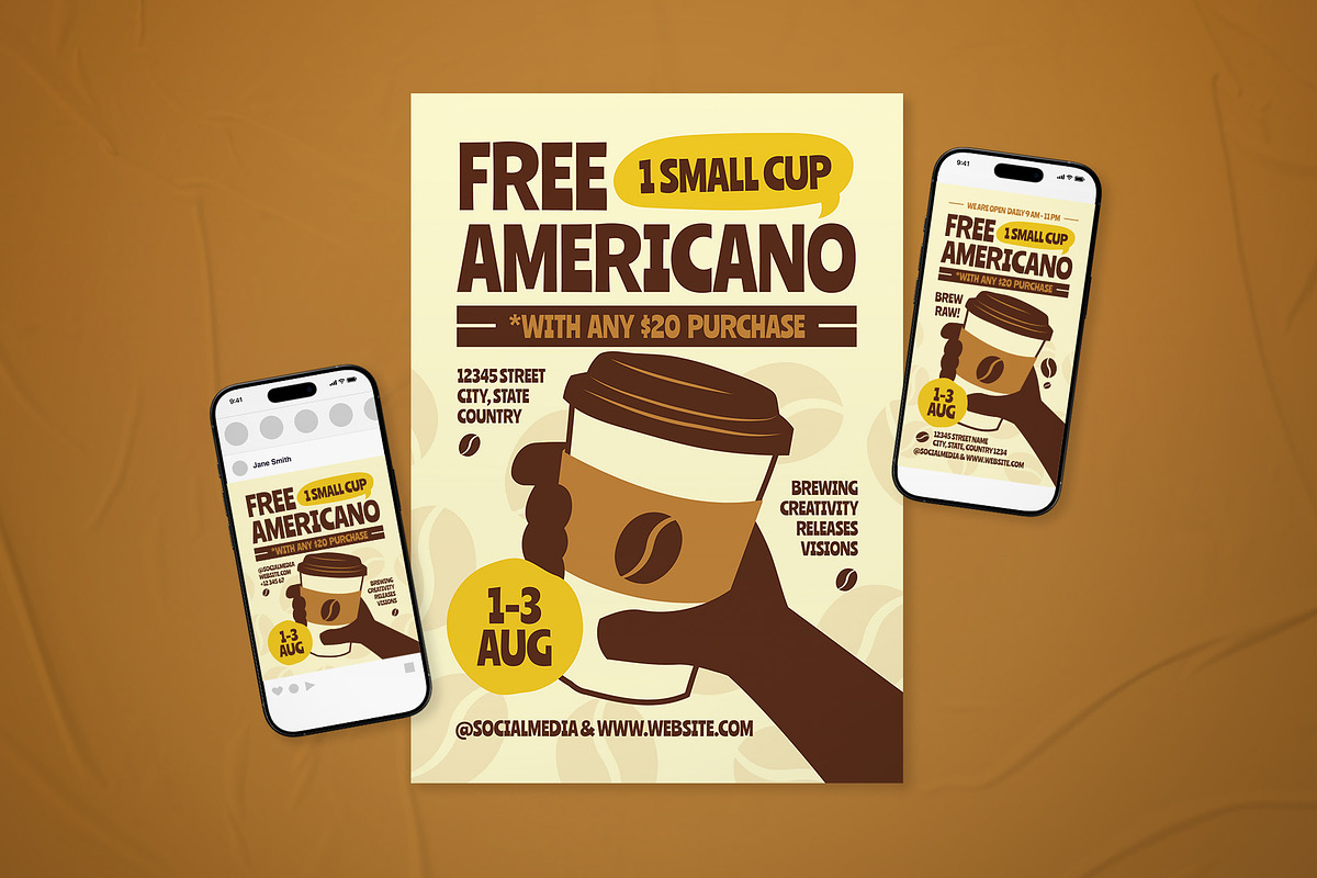 Coffee Promotion Event Flyer Set, a Flyer Template by The Good Store (Photo 1 of 2)