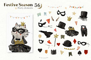 Festive Season. Cute Cats & Rabbits, an Animal Illustration by Cat In Colour (Thumbnail 5 of 16)