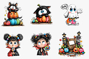 whimsical Halloween clipart, an Illustration by CreationArt (Thumbnail 2 of 5)
