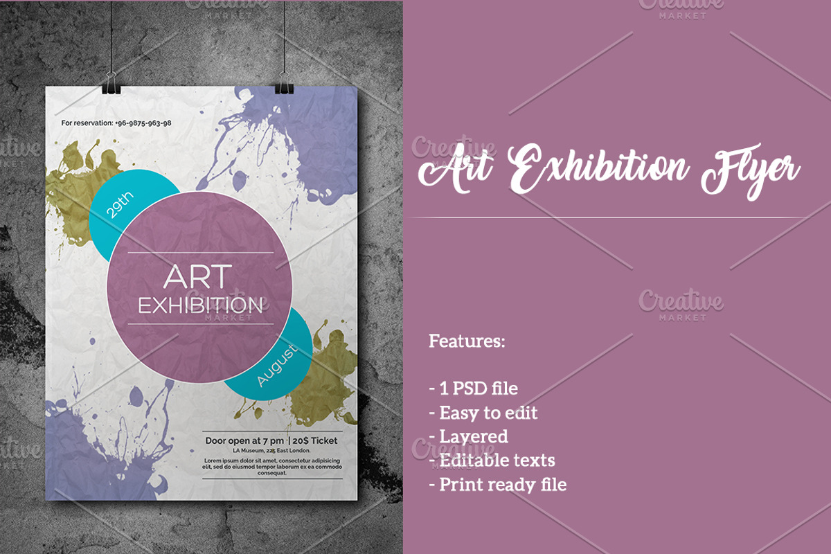 Art Exhibition Flyer or Leaflet, a Flyer Template by Minimalist Studio (Photo 1 of 2)