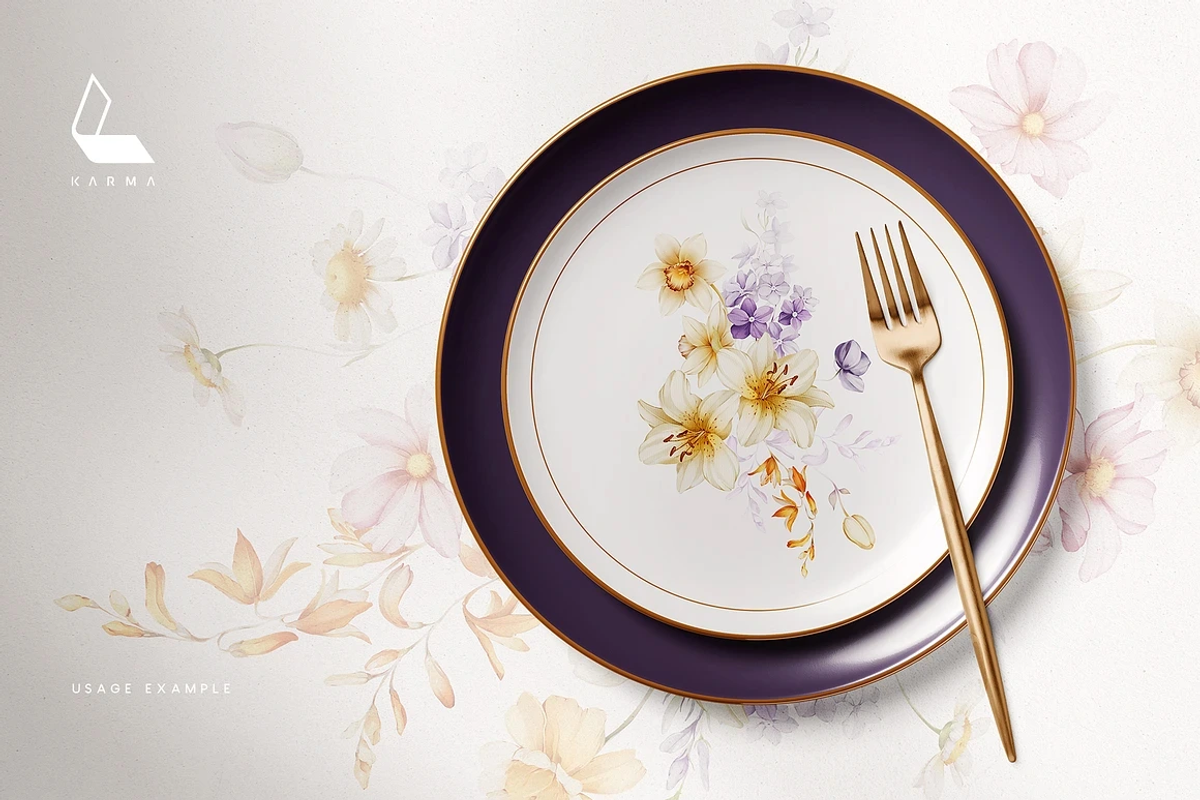 1K+ Belle Watercolor Floral Bundle, an Illustration by Karma (Photo 19 of 54)