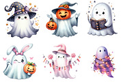 Cute Halloween Ghosts Clipart Bundle, an Illustration by DreamArtGraphic (Thumbnail 2 of 4)