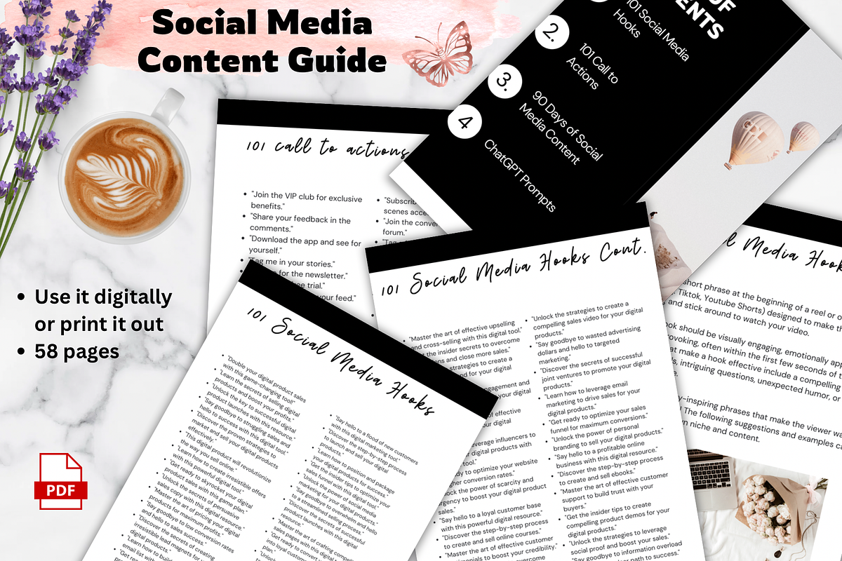 Easy Social Media Content Guide, a Templates & Theme by bellaROSEworkshop (Photo 2 of 3)