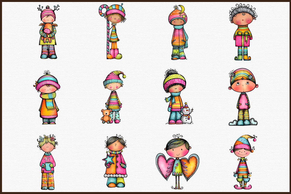 Whimsical Christmas Boy Clipart, an Illustration by Sublimation Artist (Photo 3 of 6)
