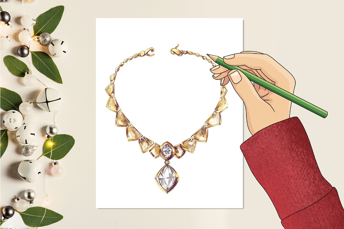 Diamond Watercolor Cliparts, a Decorative Illustration by RobertsArt (Photo 4 of 7)
