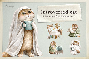 Introverted cat, an Illustration by Mimomy