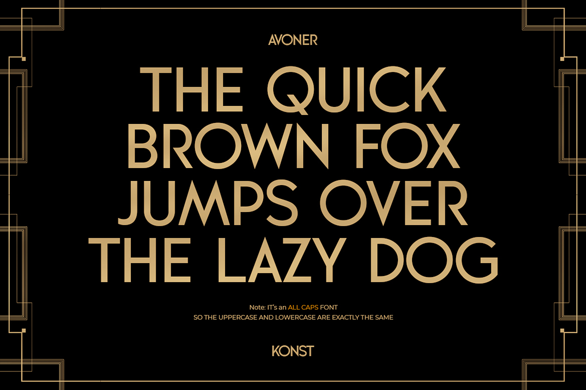 Avoner - Art Deco Fonts, a Sans Serif Font by Konstantine Studio (Photo 2 of 3)