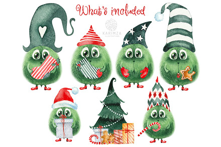 Christmas Clipart CUTE Grin Fluffy