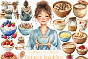 Watercolor Oatmeal Breakfast Clipart, an Illustration by Craft Nest (Thumbnail 1 of 6)