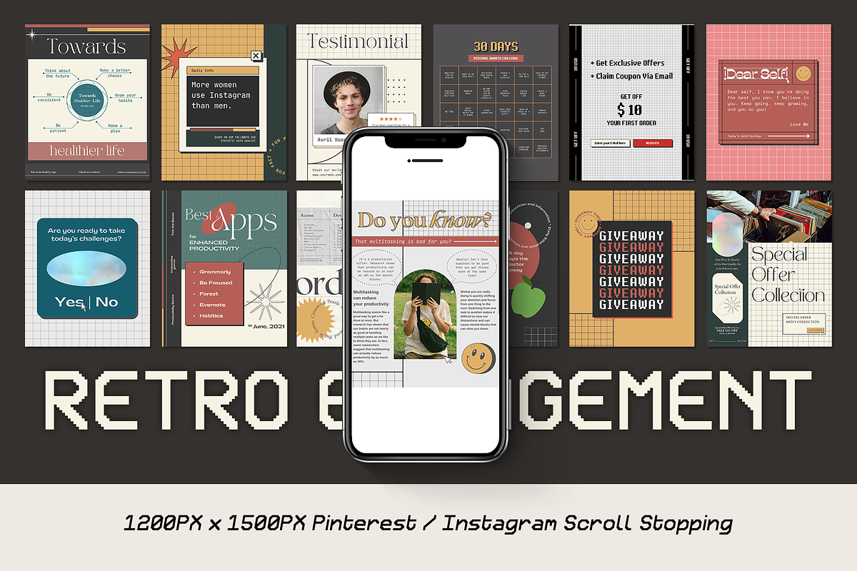 Instagram Engagement Retro CANVA, a Social Media Template by Analogi Studio (Photo 23 of 24)