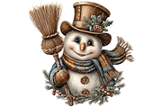 Cozy Snowman Clipart JPG, an Illustration by Memories By Lea (Thumbnail 17 of 17)