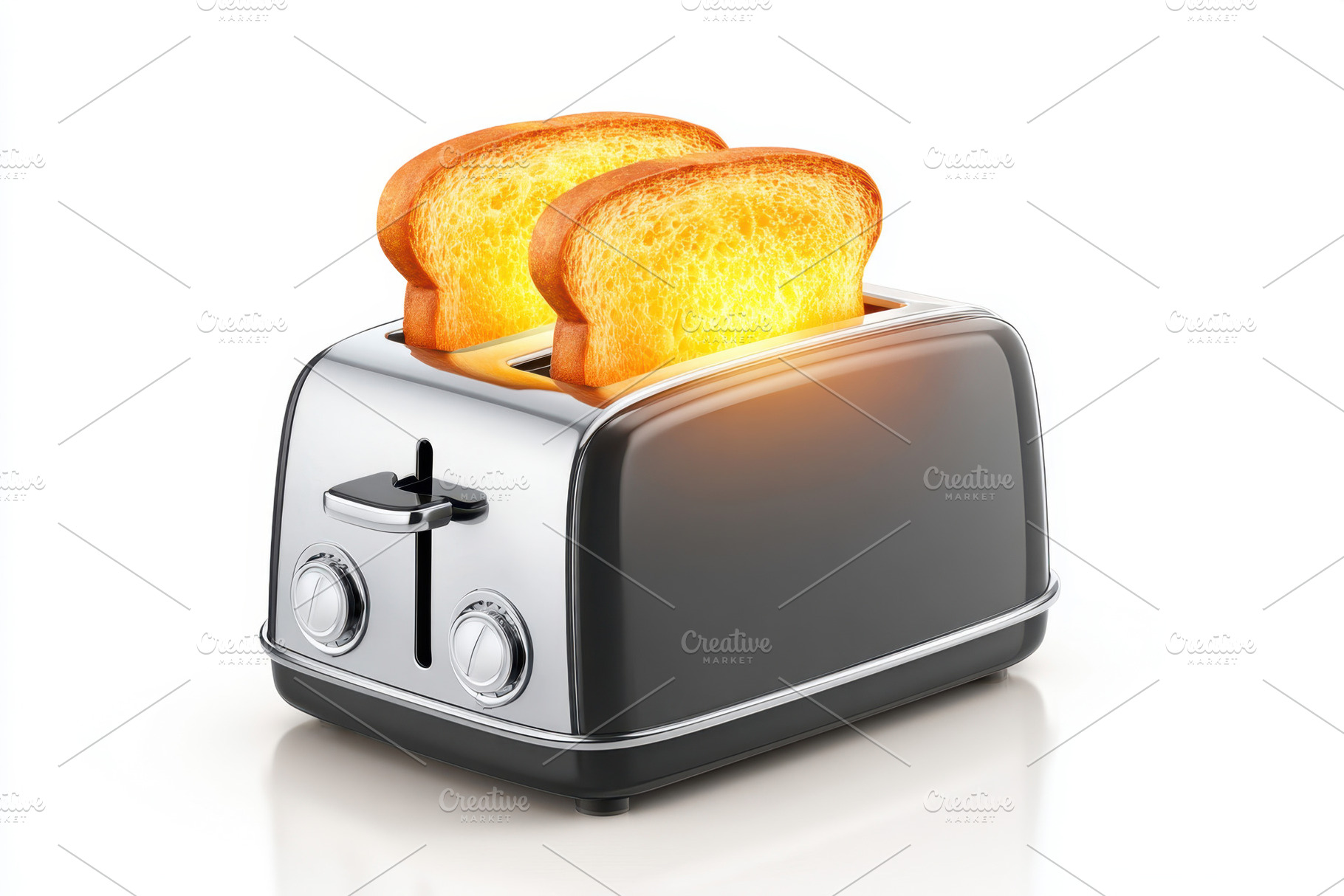 Modern toaster with toasted bread, a Food & Drink Photo by AlyaAnd
