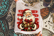 Vintage Stripes Santa Christmas PNG, a Seasonal Illustration by Libby Wishes (Thumbnail 4 of 4)
