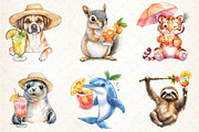 Summer Cocktail and Animals Clipart, an Illustration by Libby Wishes (Thumbnail 3 of 7)