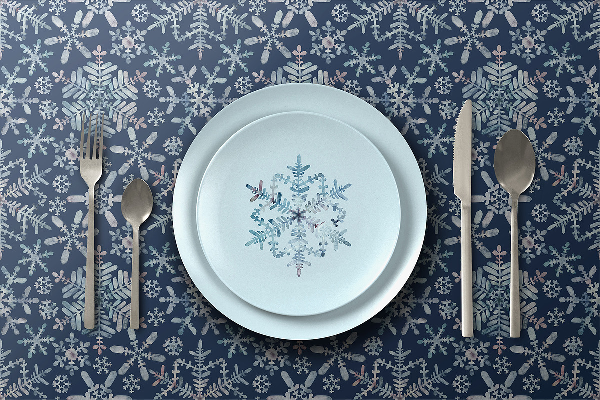 Winter Snowflakes Watercolor, a Seasonal Illustration by YarovaArt (Photo 7 of 17)