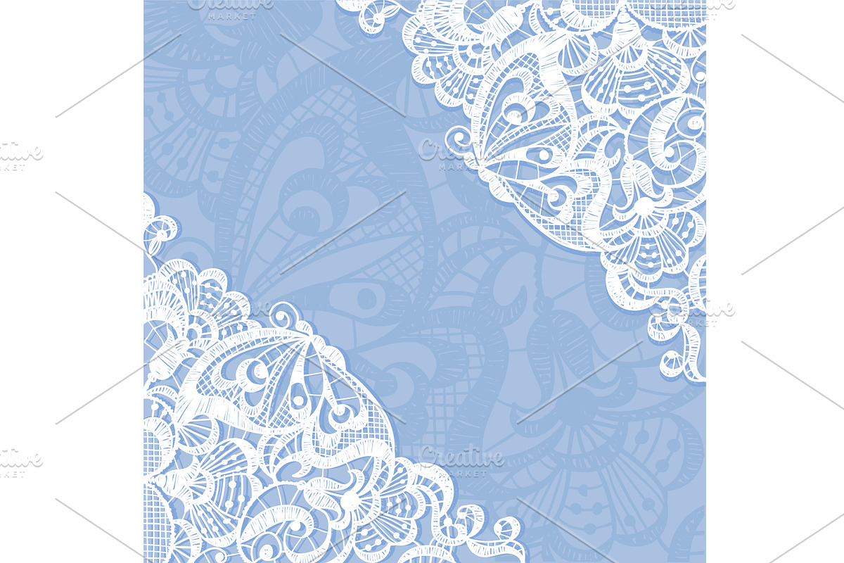 Lace frame background. Openwork, an Illustration by YummyBuum