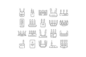 Wireless router and modem collection, an Object Graphic by pikepicture